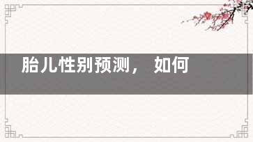 胎儿性别预测， 如何测试胎儿性别